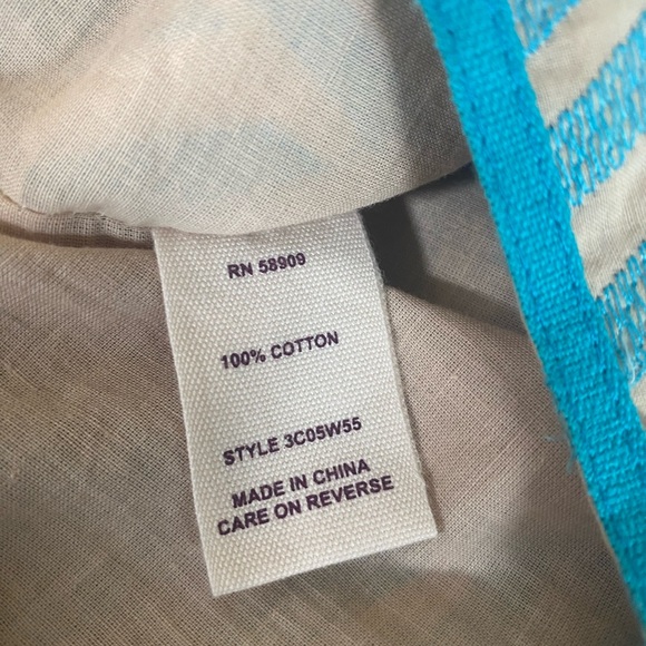 NWT Chelsea & Violet Dress sz L Beige Blue Shift Textured Keyhole Ikat Lined - Picture 8 of 10